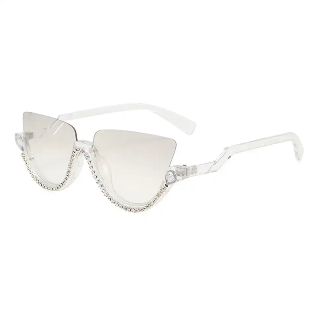 Luxury Diamond Anti-Blue Light Optical Glasses Half Frame Eyewear Design Transparent Computer Eyeglasses with Clear Lenses