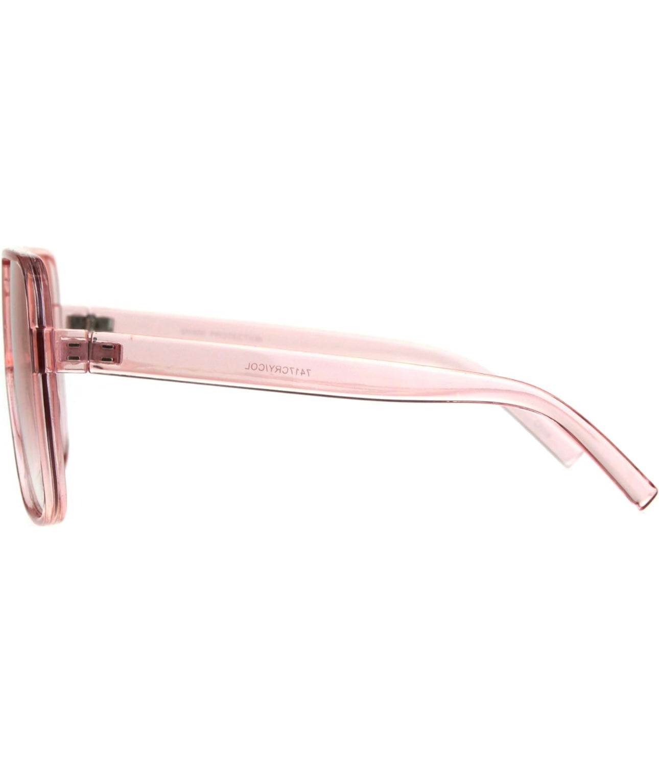 Super Oversized Fashion Sunglasses Flat Top Square Translucent Frame