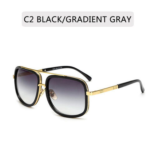 New Fashion Big Frame Sunglasses Men Square Metal Sun Glasses Women