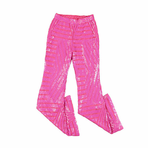 Sparkling High Waist Flared Pants Slimming Wide Leg Trousers