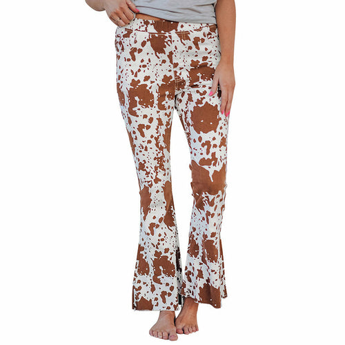 Sparkling High Waist Flared Pants Slimming Wide Leg Trousers