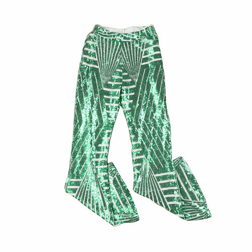 Sparkling High Waist Flared Pants Slimming Wide Leg Trousers