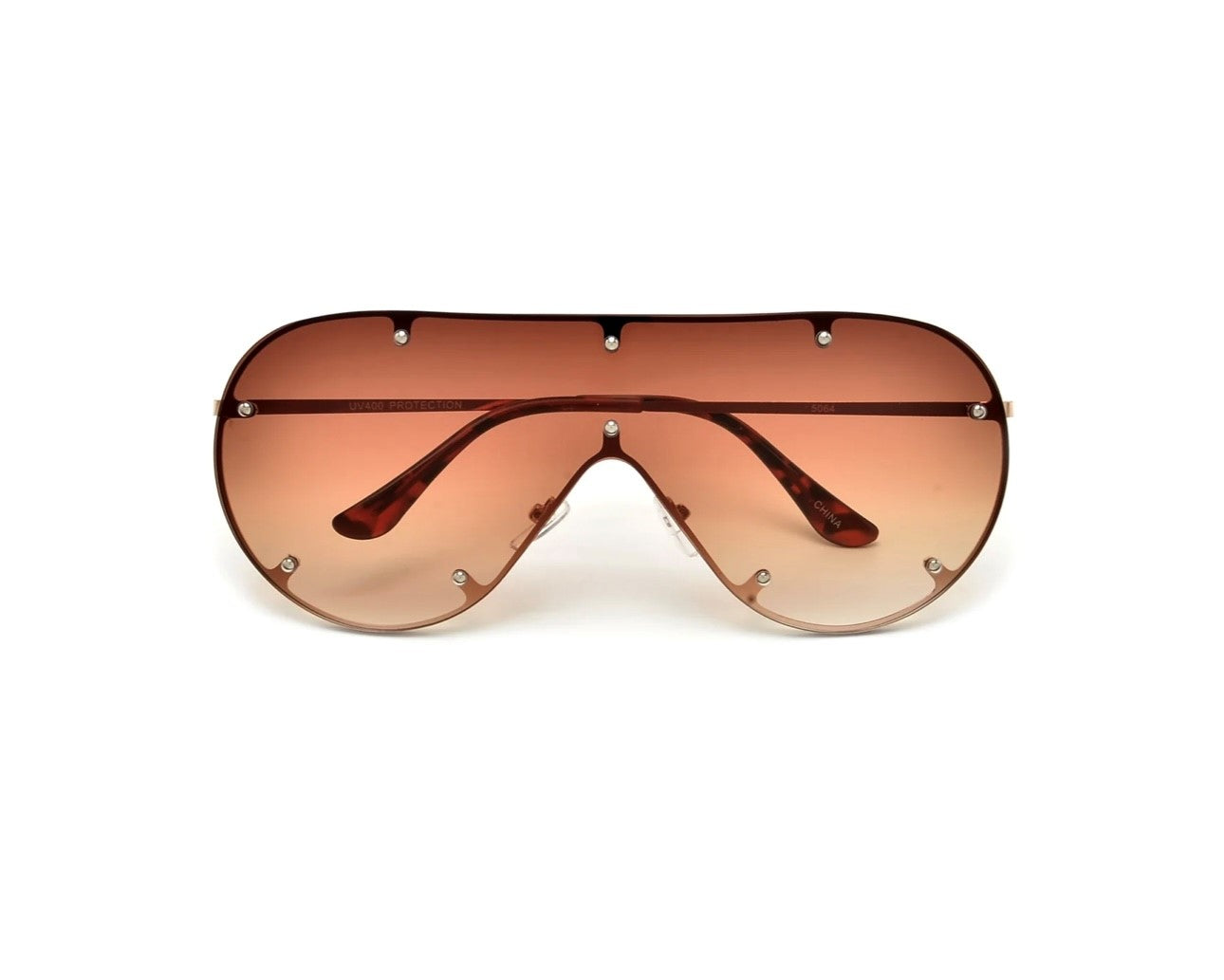 Oversized Studded Aviator Silhouette Shields