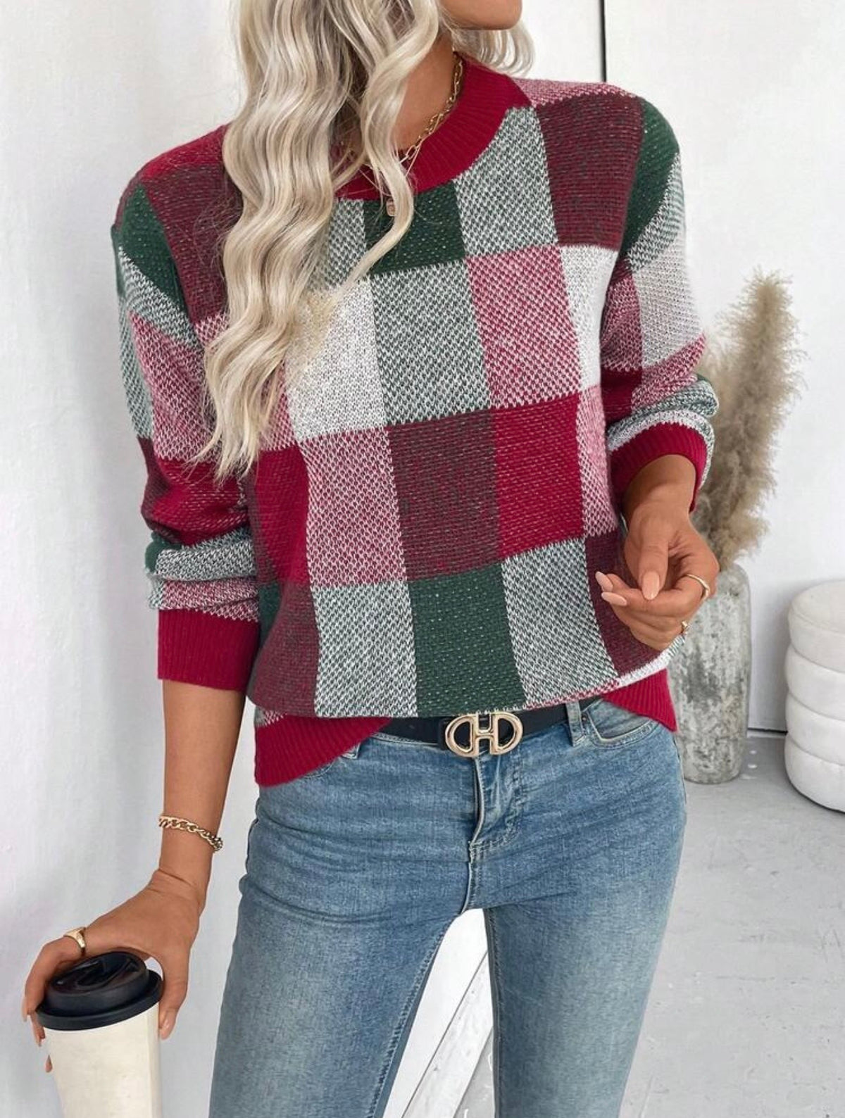 Multi Color Block Knit Sweater