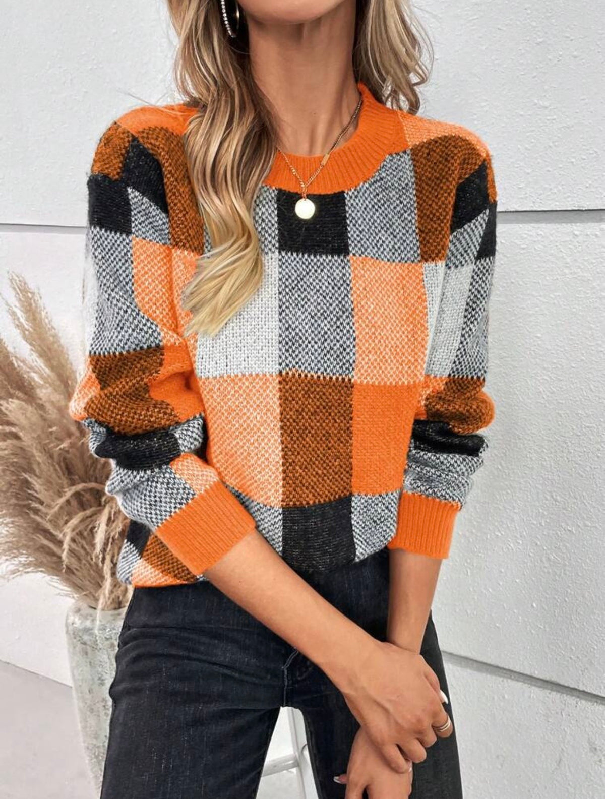 Multi Color Block Knit Sweater