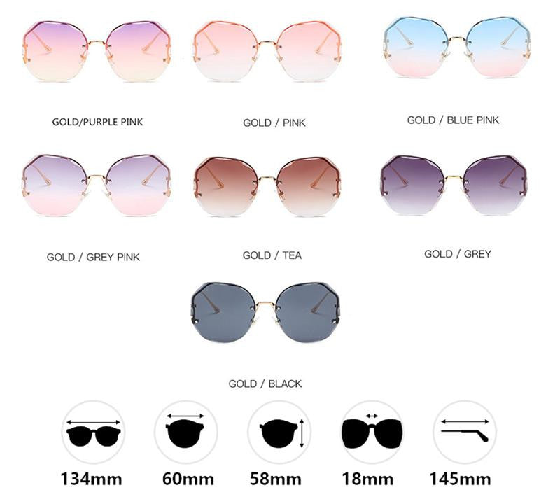 2022 Fashion Gradient Sunglasses Women Brand Design Vintage Pilot