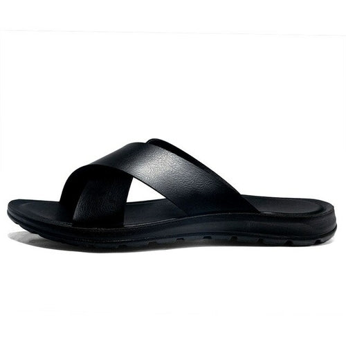 2022 New Italian Leather Flip Flops for Men Cool Beach Summer Hotel