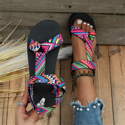 2023 summer flat women's shoes hemp rope set foot beach sandals