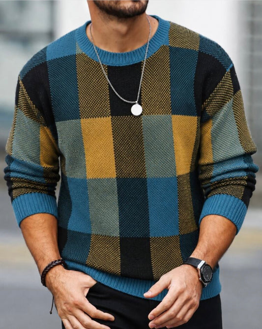 Multi Color Block Knit Sweater