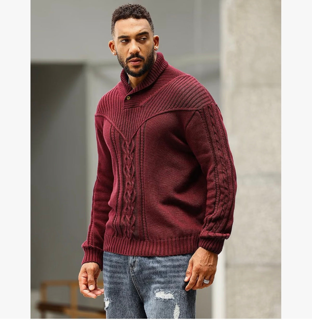 Stylish Design High Neck Sweater