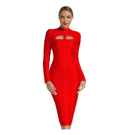 Sexy Cut Out Long Sleeves Bodycon Party Bandage Dress