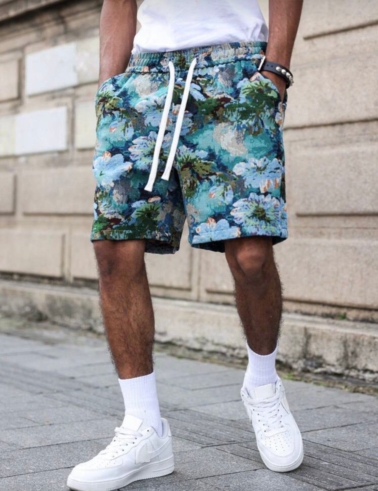 Floral & Paisley Jacquard Textured Shorts