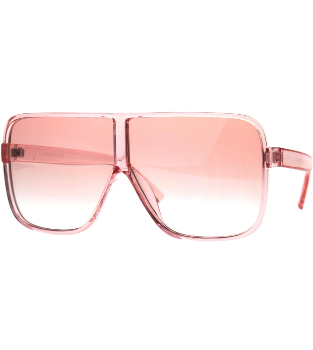 Super Oversized Fashion Sunglasses Flat Top Square Translucent Frame