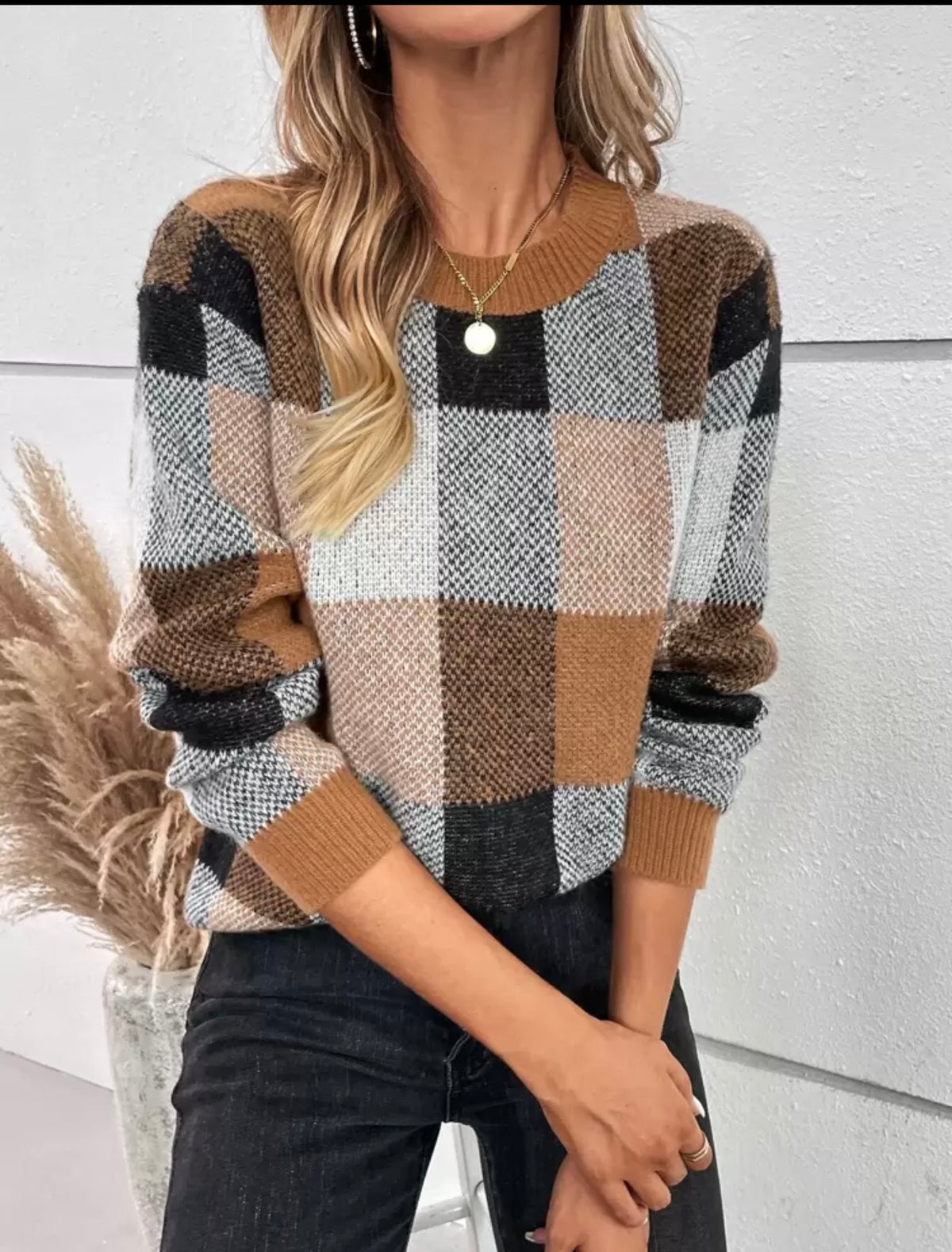 Multi Color Block Knit Sweater