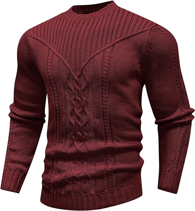 Pullover Long Sleeve Crewneck Knitted Sweater