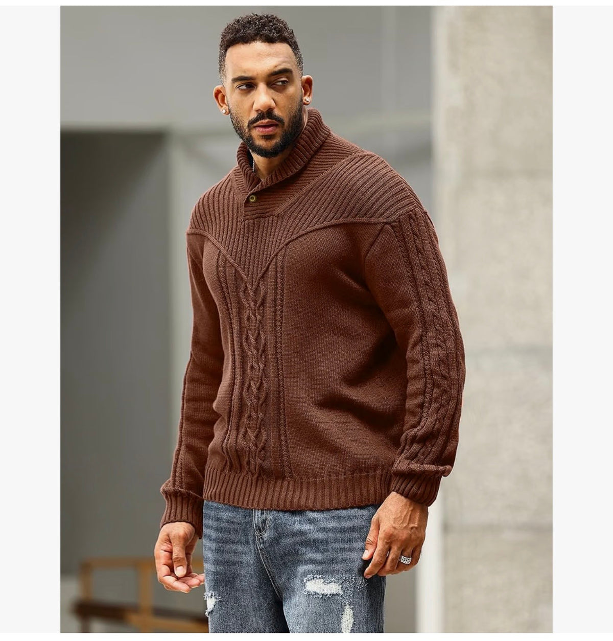 Stylish Design High Neck Sweater
