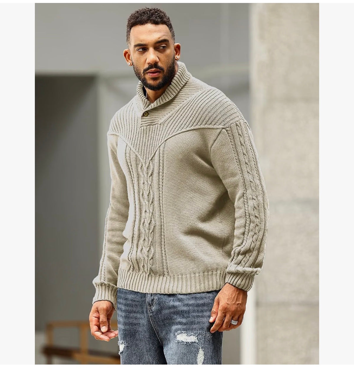 Stylish Design High Neck Sweater