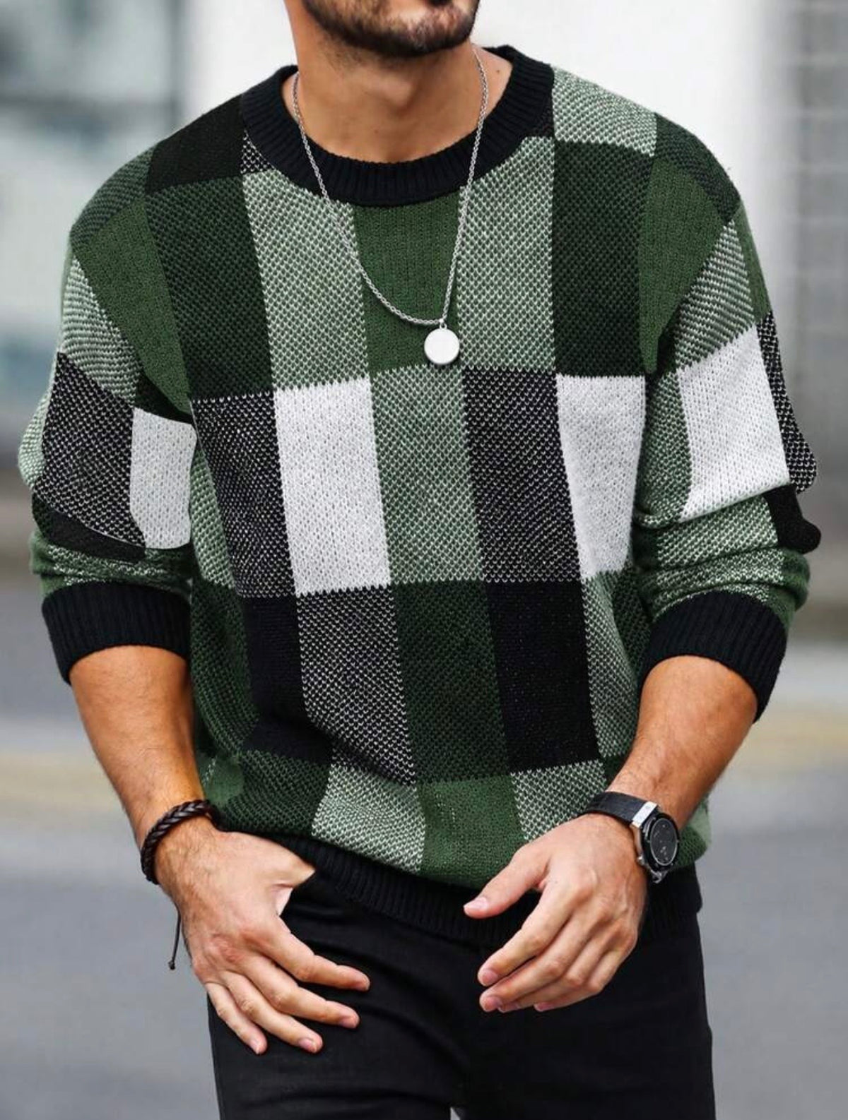 Multi Color Block Knit Sweater