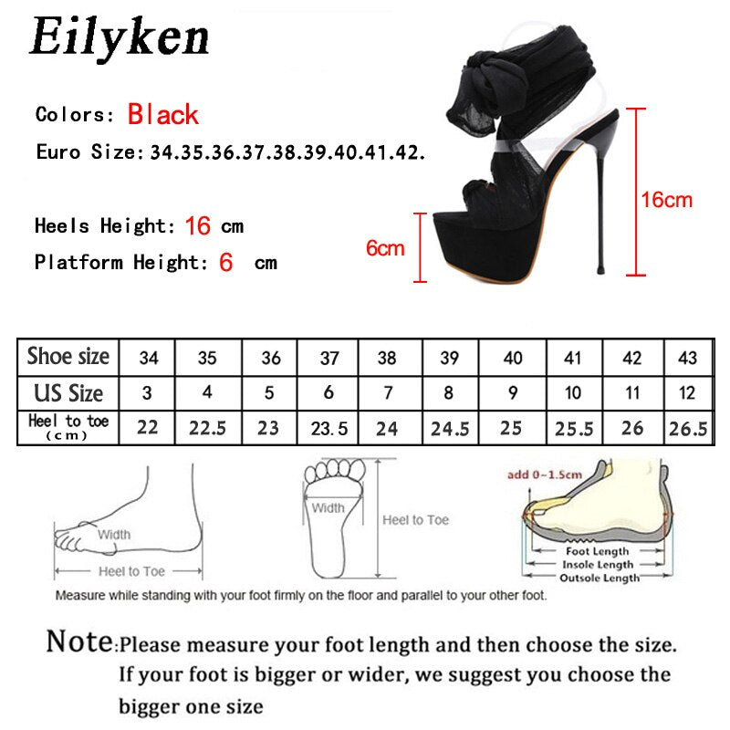 Eilyken 2022 New Summer Sexy Lace-up Gladiator Sandals Ankle Strap