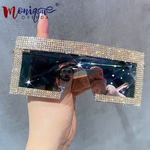 New Metal Frame Rimless Sunglasses Women 2023 Fashion Vintage Brand