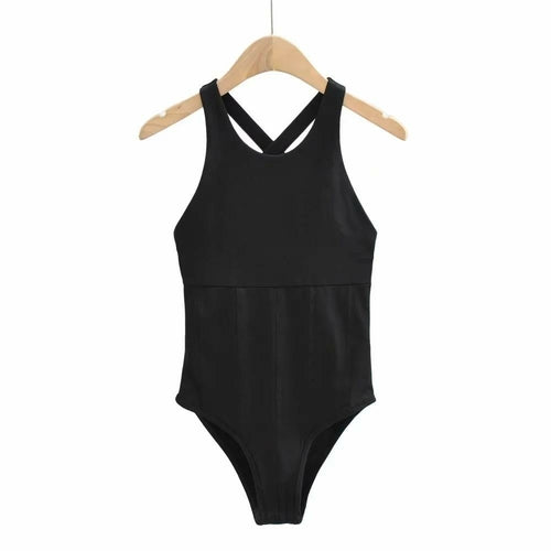 Women Sleeveless Solid Sexy Bodysuit