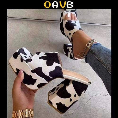 Oavb New Women Shoes Peep Toe Sandals For Women Square Head Ladies