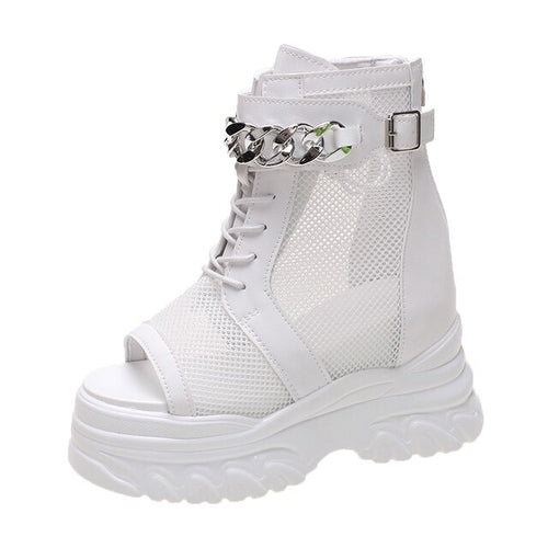 Platform Sandals Women 2023 Summer Breathable Mesh Sneakers Wedges