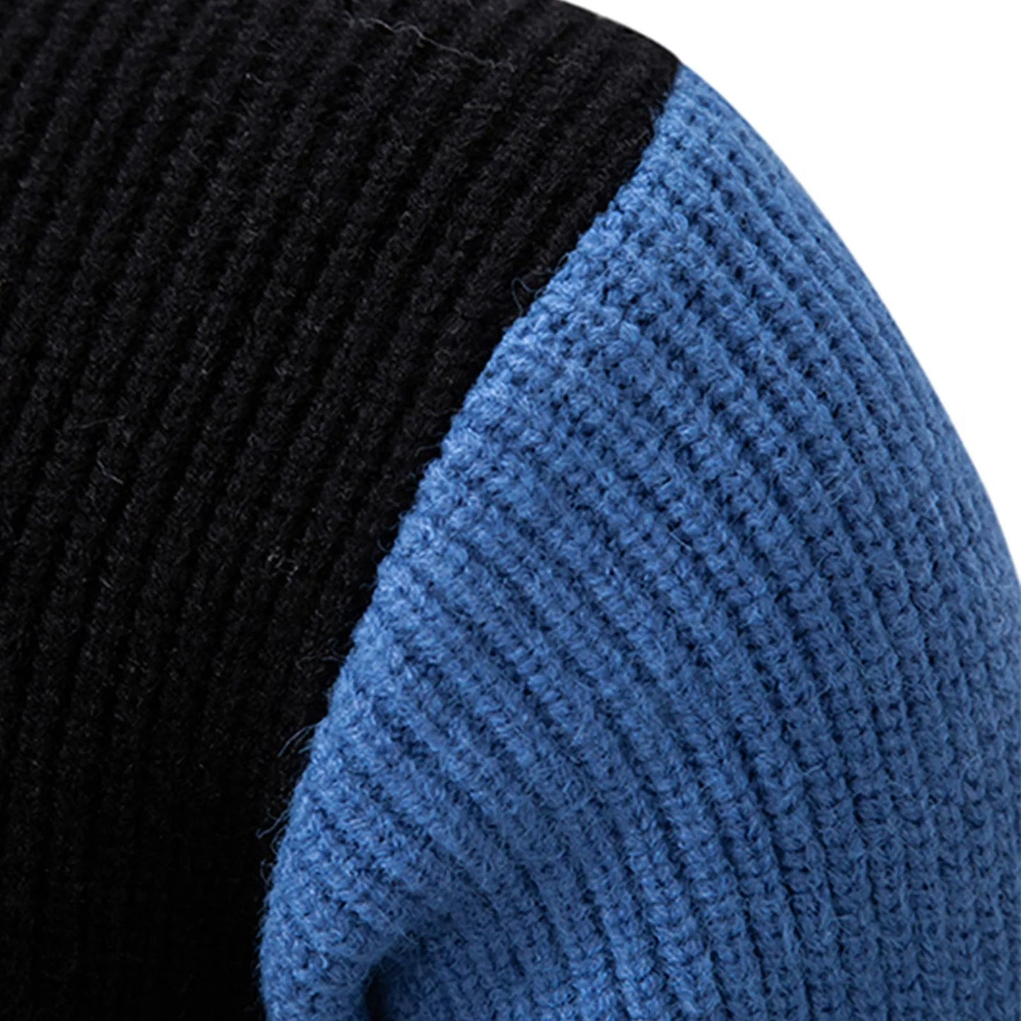 Men Sweater 2023 Summer Contrast Color Knitted long Sleeve Round Neck