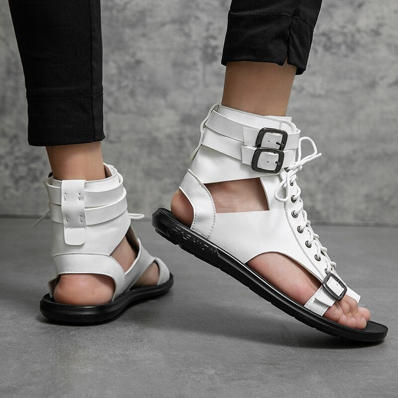 Summer Luxury Brand Men Casual shoes New Outdoor High Top Men Sandals